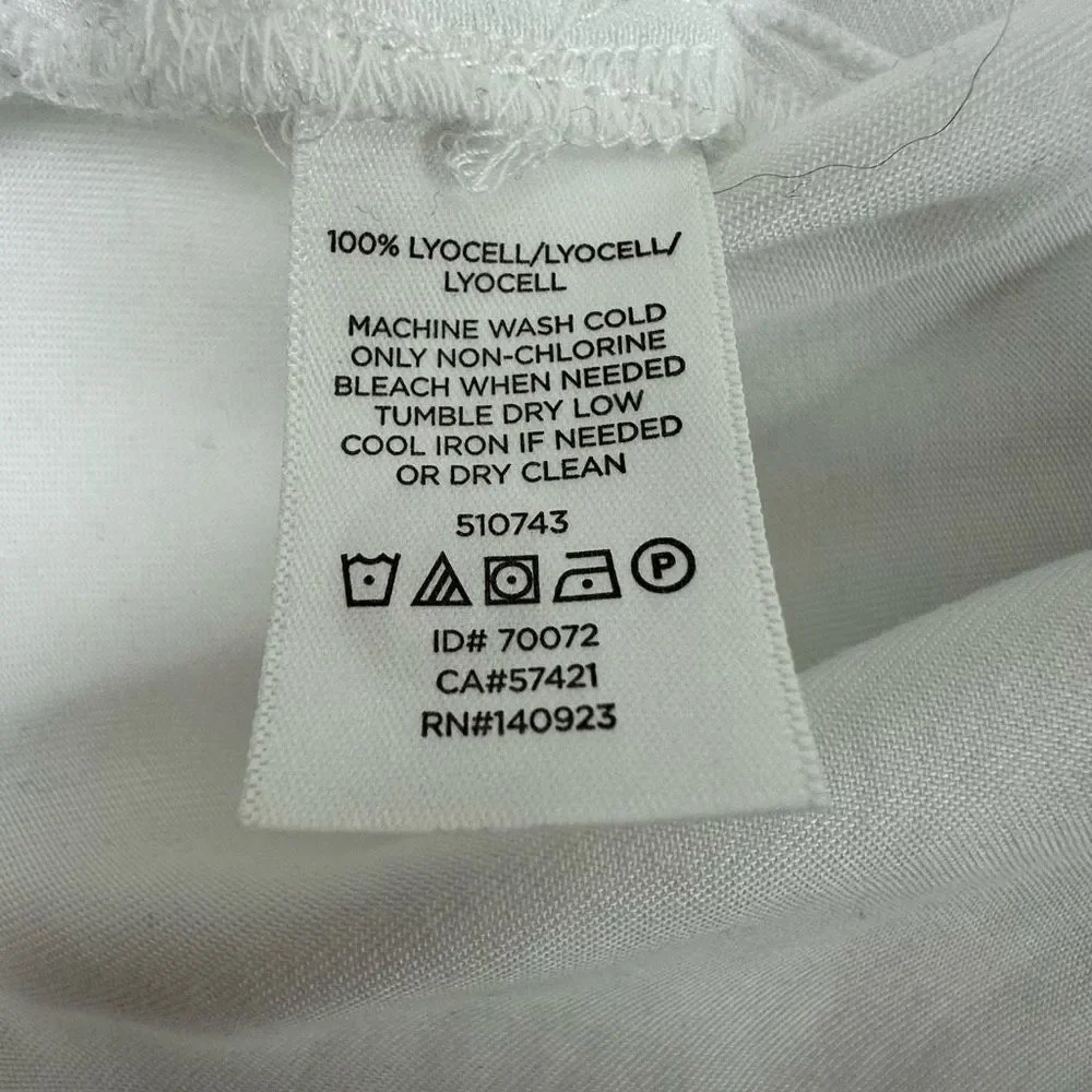 Lou & Grey Women's Size S Button Front Casual Blouse White Double Pockets Lyocel